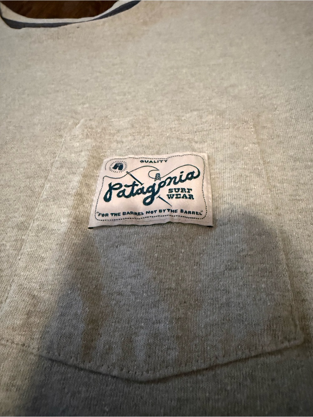 Patagonia Gray Crewneck Tshirt with Chest Patch Logo